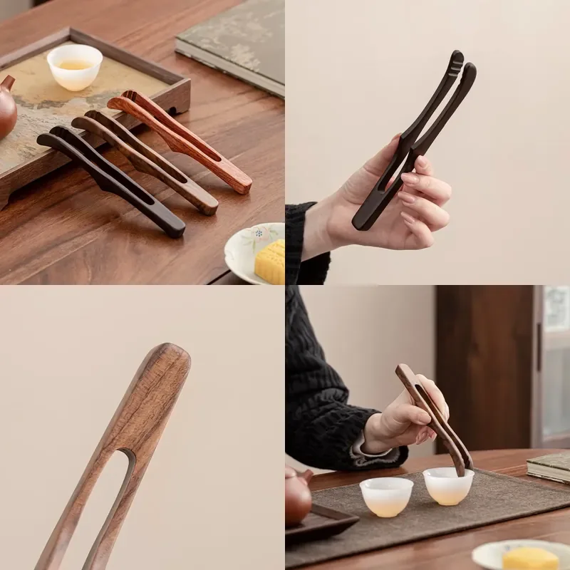 

【CHIMU HOME】 Chinese Style Kung Fu Set Accessories Tweezers Whole Set Ceremony Ebony Cup Leaf Clip for All