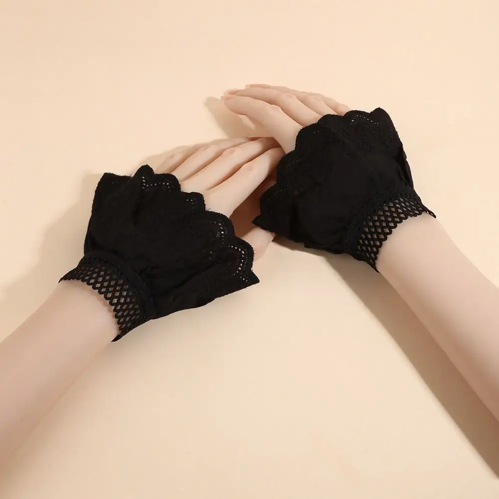 

Elegant Lace Ruffled Wrist Fake Sleeves Cuffs Costume Accessory Soft Lace Cuff Comfortable Sweater Cuffs Wedding
