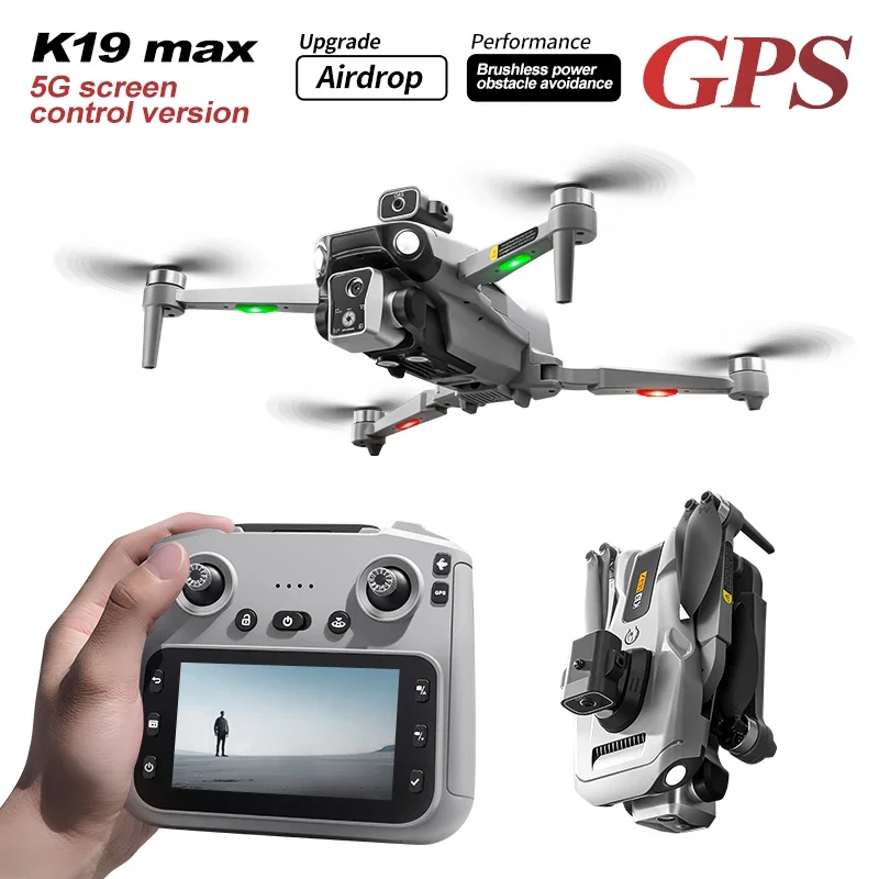 K19 Max  GPS Rc Drone 5G Professional 8K HD Aerial Dual Camera Omnidirectional Screen Laser Obstacle Avoidance FPV Dron 1000M