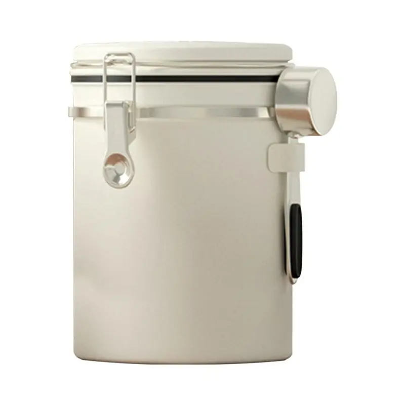 ABGG-1800ML Stainless Steel Coffee Canister Airtight Container With Date Tracker Measuring Spoon Freshness Lock Kitchen