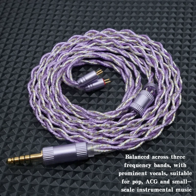 Hoogwaardige 4-aderige verzilverde koperen IEM-kabel OCC oordopjes upgradekabel zilverfolie 2-pins 0.78mm MMCX afneembaar voor KZ