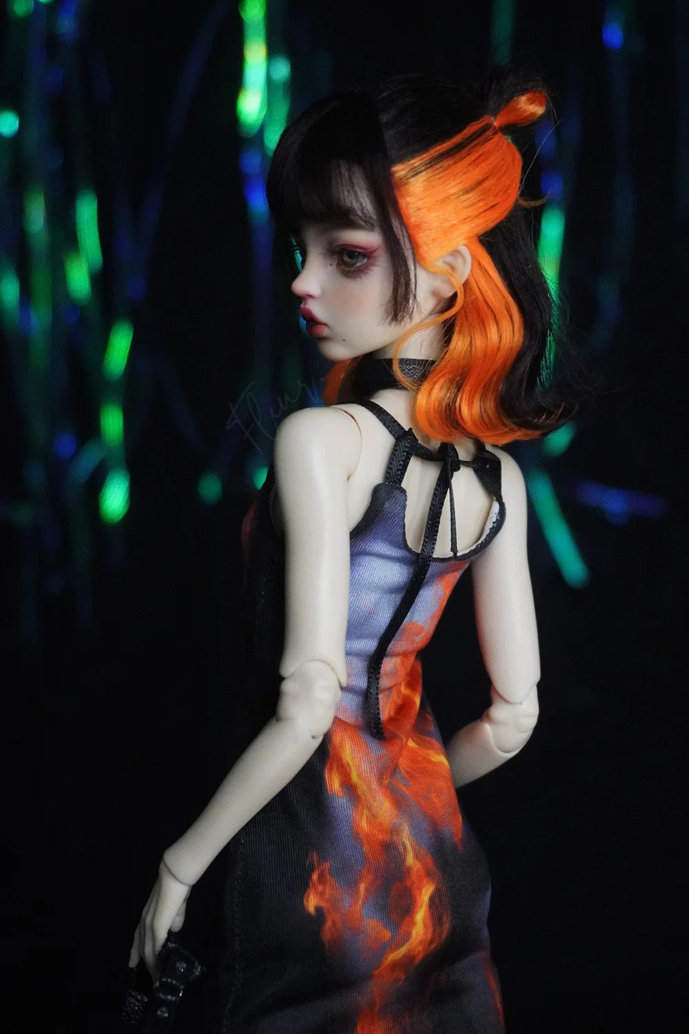 1/6 BJD Dolls Illusionary Art Printed Sling Mid Dress Tight Strap Hips Wrap Skirts for ob24 Specoal 6-point DOOARE Barbi Blyth - view 4