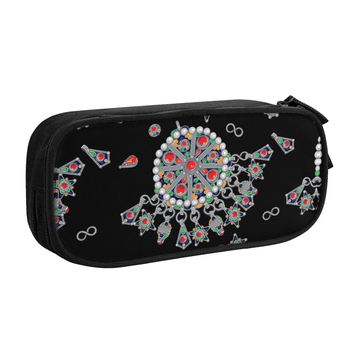 Kabyle Jewelry Customized Korean Pencil Cases Large Capacity Amazigh Africa Ethnic Style Pencil Pouch Students Stationery