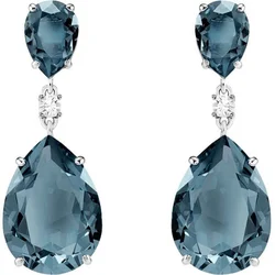 Elegant Fashion Silver Color Drop-shaped Zircon Dangle Earrings for Women Bride Engagement Wedding Jewelry