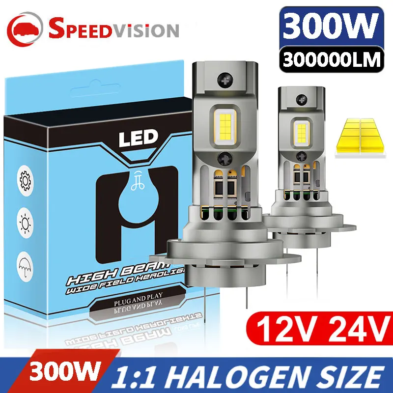 H4 CANBUS LED 1:1 Size Car Headlight Bulbs H7 Mini Turbo Head Lamp Wireless H8 H11 9005 HB3 9006 HB4 LED Auto Lamps 6500K White