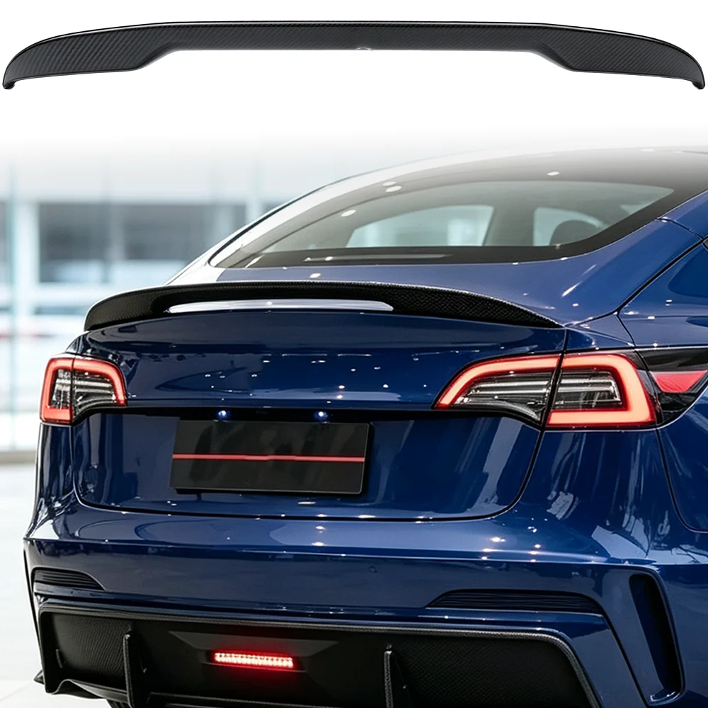 for Tesla 3 2019-2023 pure carbon fiber rear spoiler luggage compartment pressure wing sedan body kit modification accessories 3