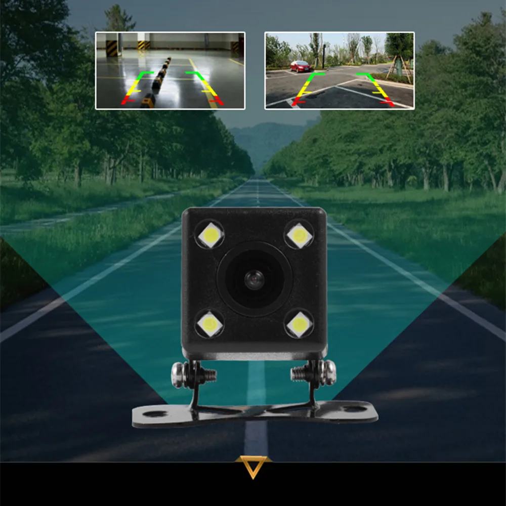 8 12 LED 12 فولت زاوية واسعة HD كاميرا الرؤية الخلفية للسيارة الرؤية الخلفية فيديو كاميرا السيارة احتياطية عكس الكاميرا للرؤية الليلية كاميرا لموقف السيارات