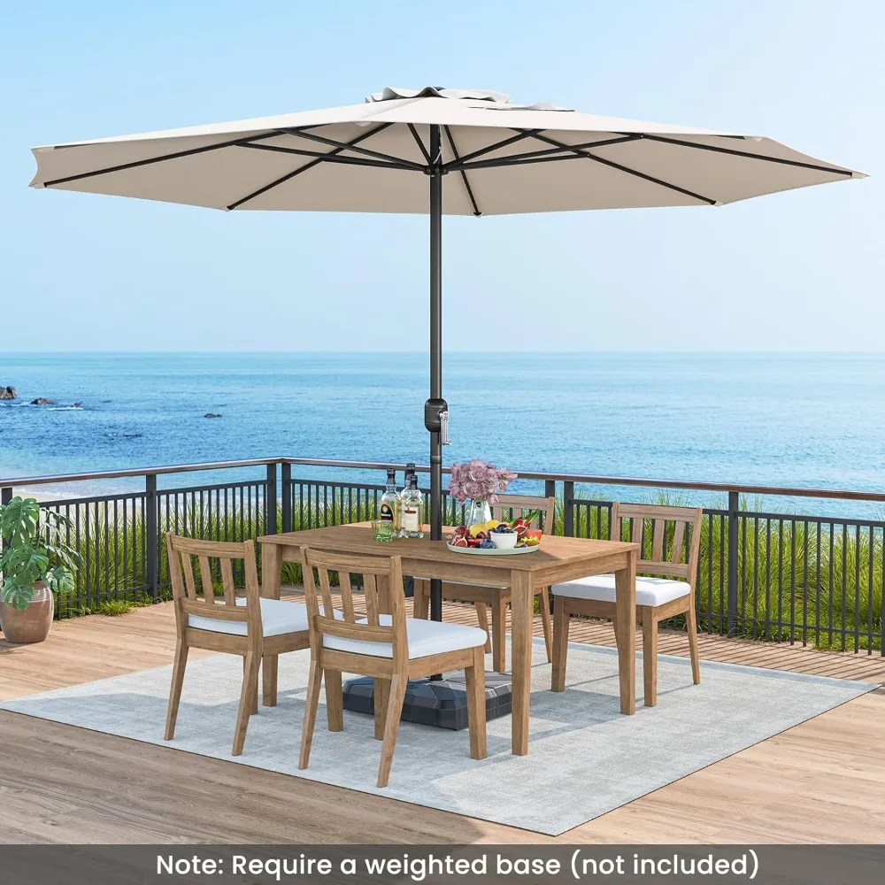 

12 FT Patio Umbrella, Double-Tier Outdoor Umbrella with Crank Handle, 8 Sturdy Ribs, Sun-Protective Canopy for, Customized