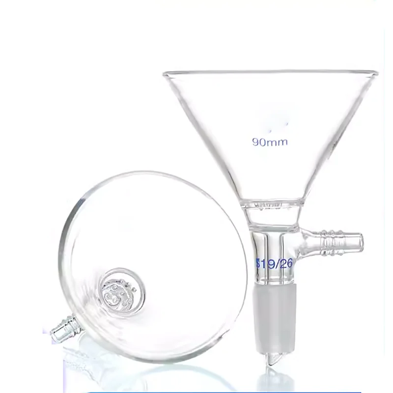 

1pc DIA 50mm to 150mm borosilicate glass suction funnel with filter hole,19#24# frosted Standard joint for lab teaching tools