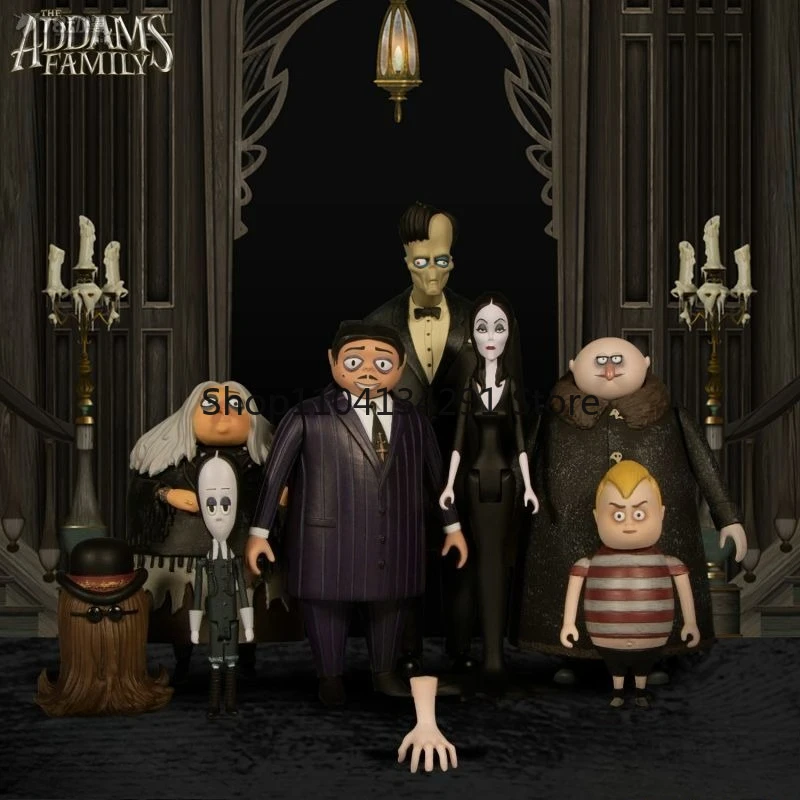 

Original MEZCO Ant Five-Point Articulation Series: Animated Addams Family Four-Member Set Action Figure Collectible Toy