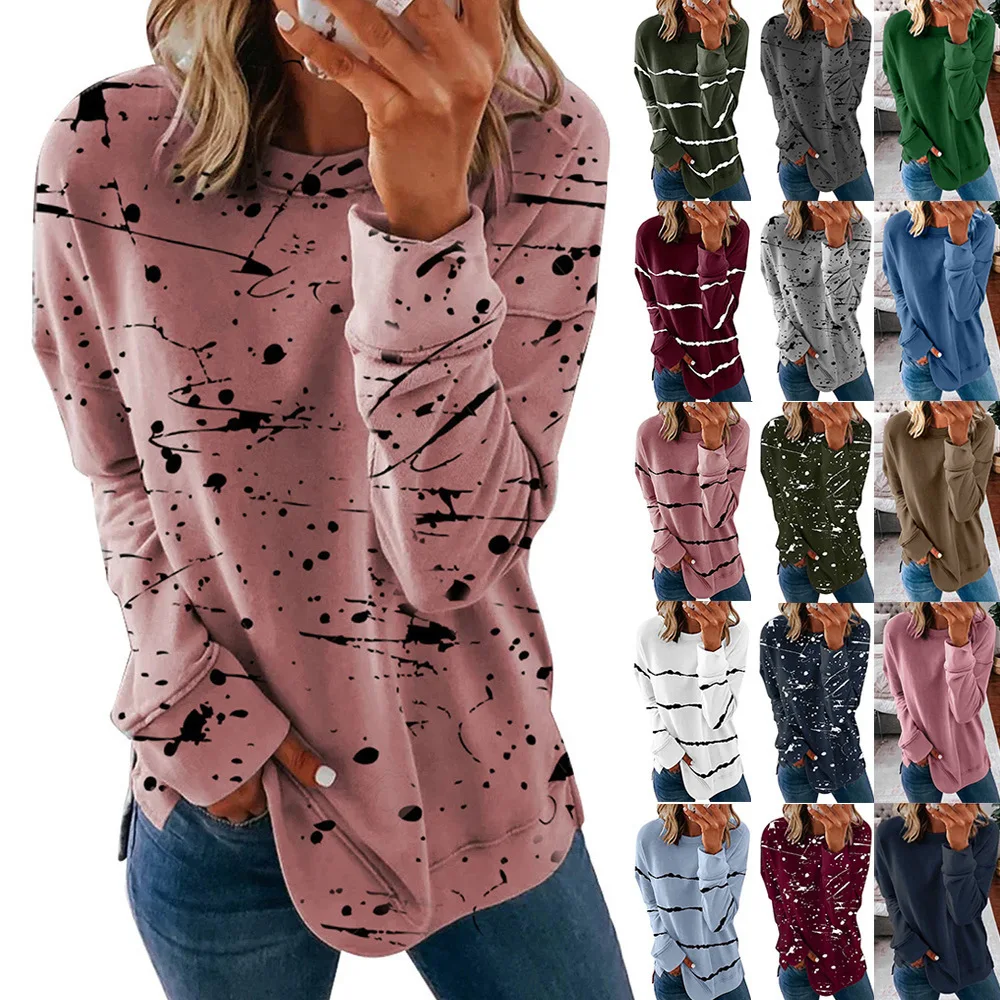 

European and American Women's Clothing Loose Graffiti Print Sweater