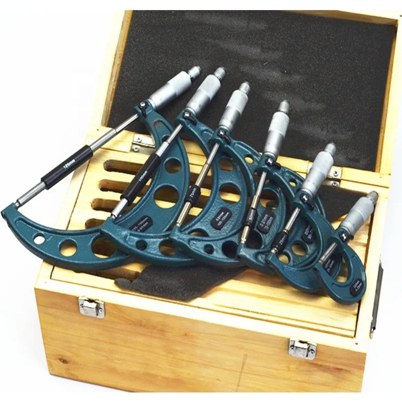 

Professional Measuring Tool Outside Micrometers Sets 0-25mm/25-50mm/50-75mm/75-100mm/100-125mm/125-150mm