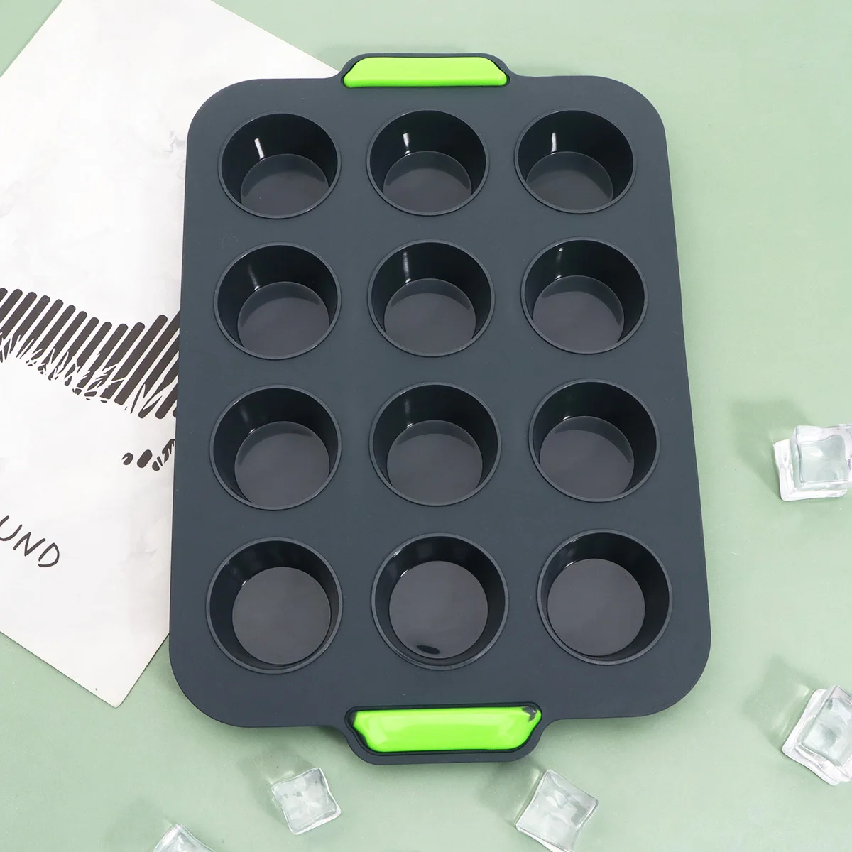 

Silicone Muffin Cup Cake Mold Dark Grey Non-Stick Baking Pan For Egg Tart Home Kitchen Round Small Cake Mould