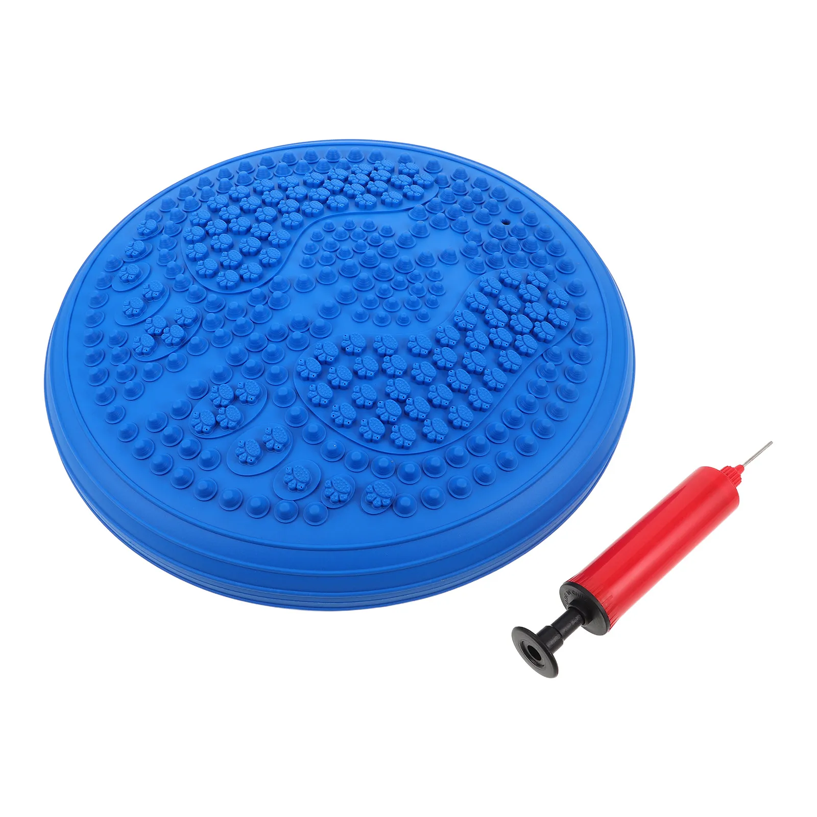 Matras Yoga Tiup Bulat Bantal Keseimbangan Cakram Goyang Biru Tebal Portabel Untuk Latihan Stabilitas Kebugaran Olahraga