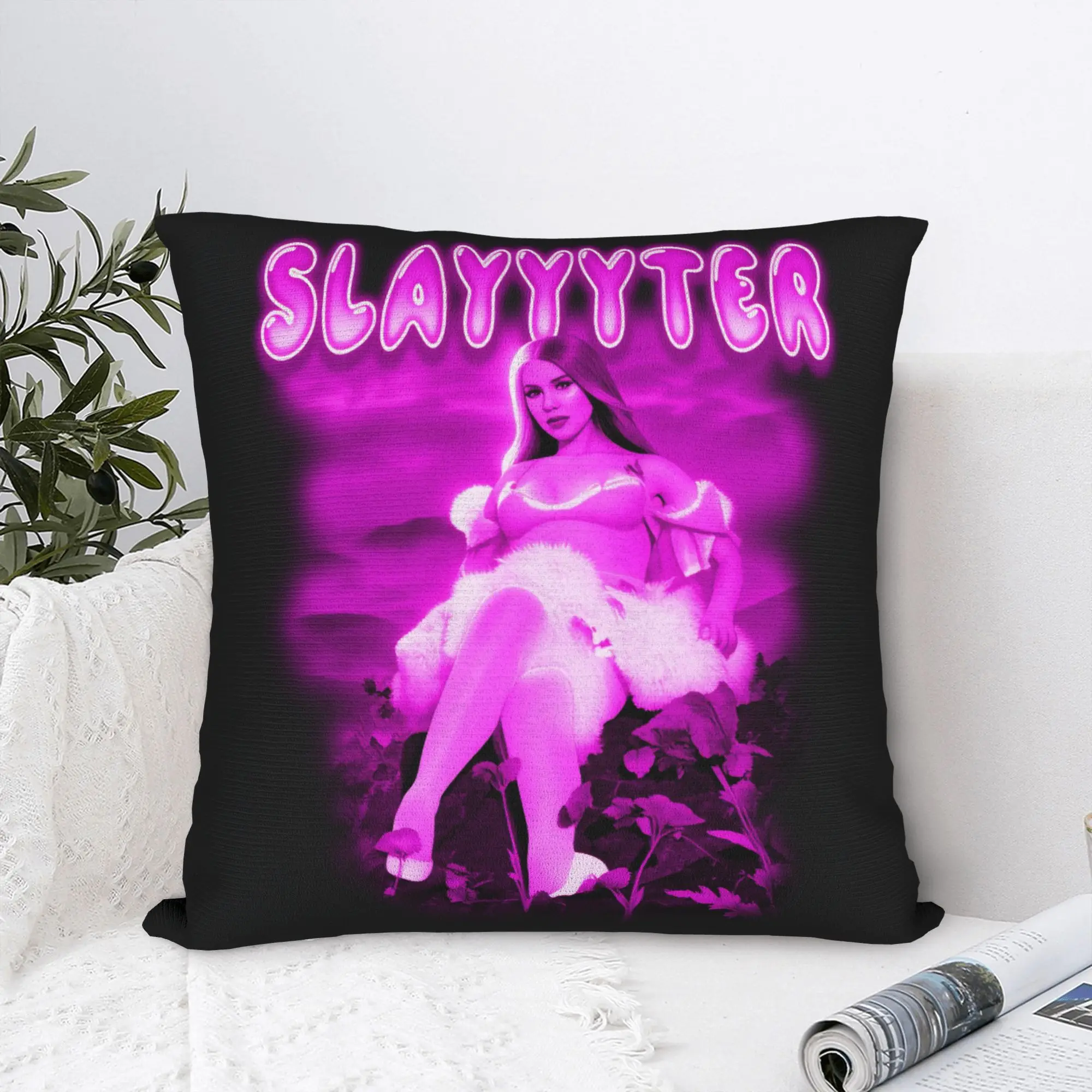 New Singer Slayyyter Merch Pillow Cover  Funny Pillow Case For Sofa Home Decor Comfy Pillowcases Gift
