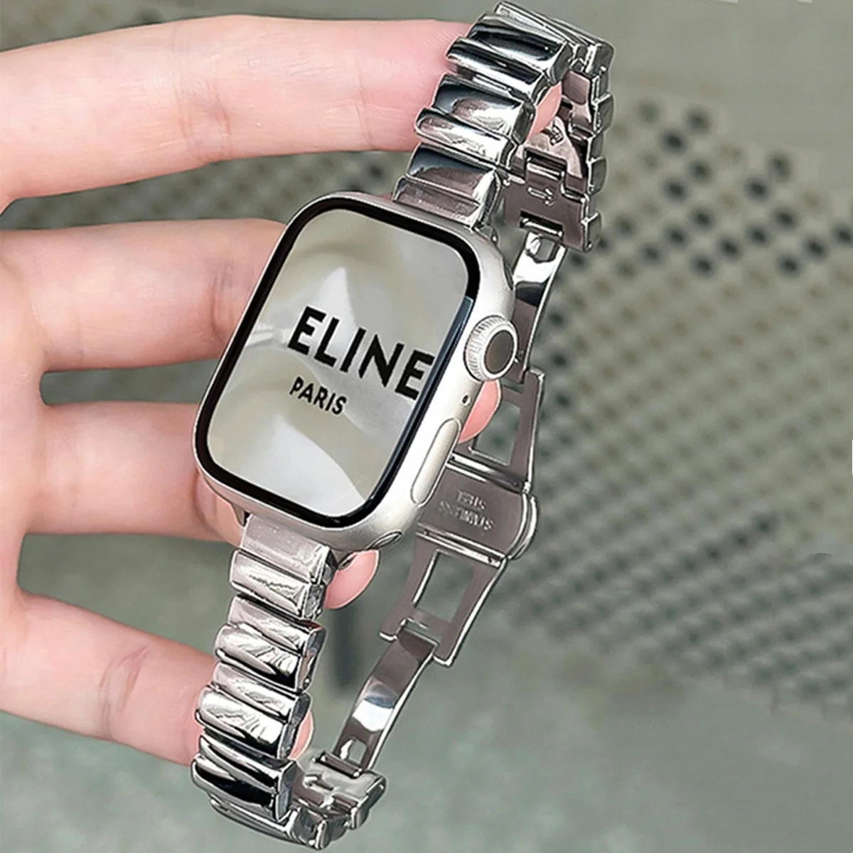Unregelmäßiges Armband für Apple Watch 38mm 40 41 42 44 45 46 49mm Metallarmband für Damen iWatch 12 11 10 9 8 7 6 SE 5 4 Ultra 2