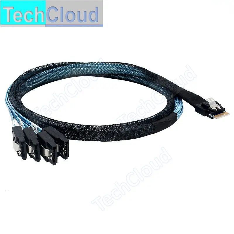 

20pcs Braided mesh sheath SAS cable SFF-8654 4I to 4 SATA disk cable RAID high-speed cable from the host to the target disk