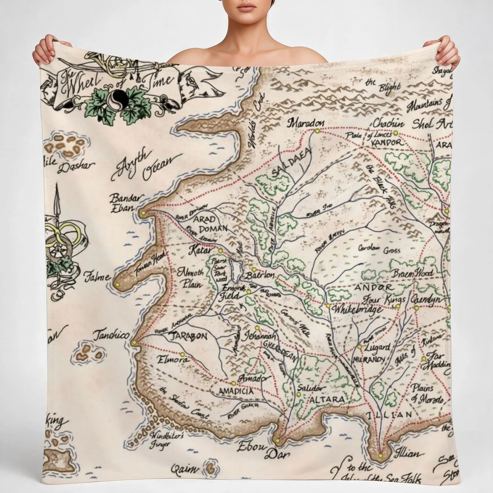 wheel of time map Throw Blanket couch cozy soft plush fuzzy picnic outdoor blanket