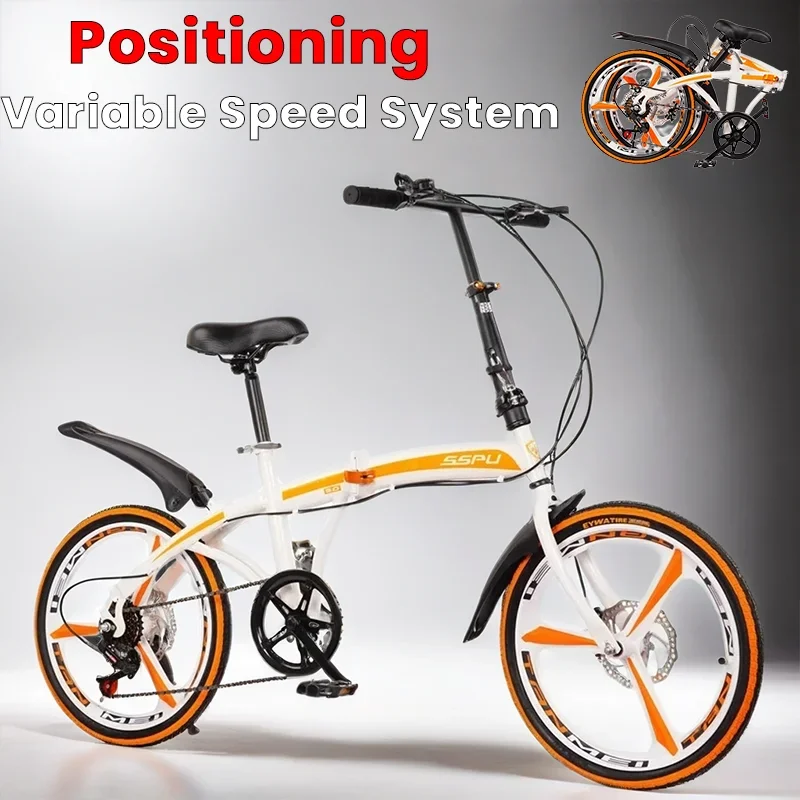 

20inch High carbon steel frame Mountain bike Portable folding bicycle Double disc brake variable speed Suitable aldult student