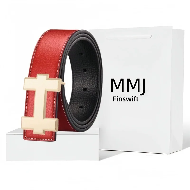 Универсальный мужской и женский ремень с H-логотипом. Модный универсальный ремень с гладкой пряжкой для джинсов. Подходит для молодых работников.