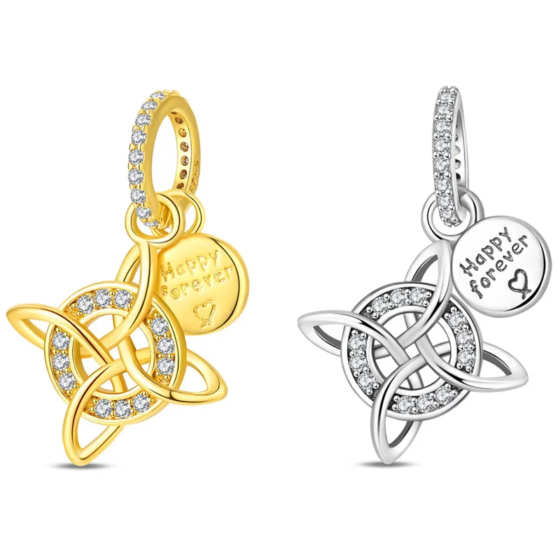 New 925 Sterling Silver Gold Silver Romantic Freedom Eternal Charms Pendant For Women Fit Original Bracelet DIY Jewelry Gifts