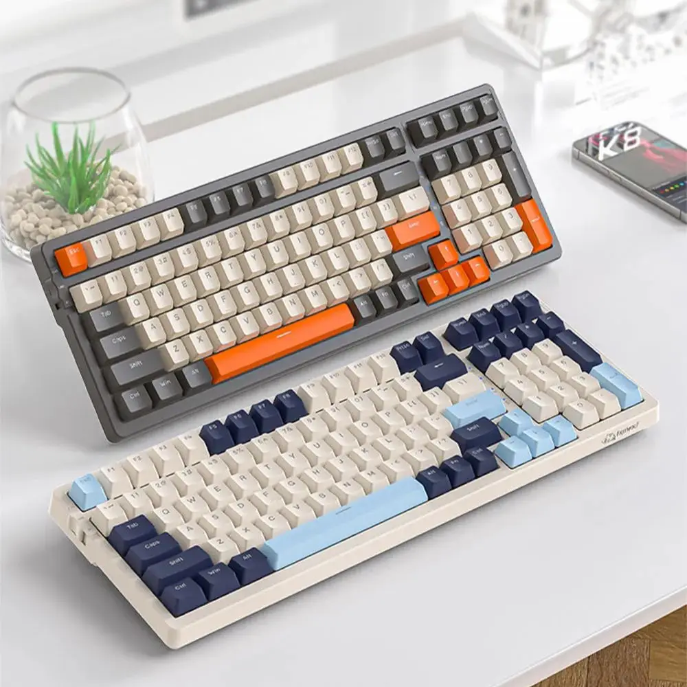 

K8 Wireless Mechanical Keyboard Tri-mode Connection,Full Key Hot Swap,lighting Effects,100 Key,Gasket Muffler Structure, Laptops