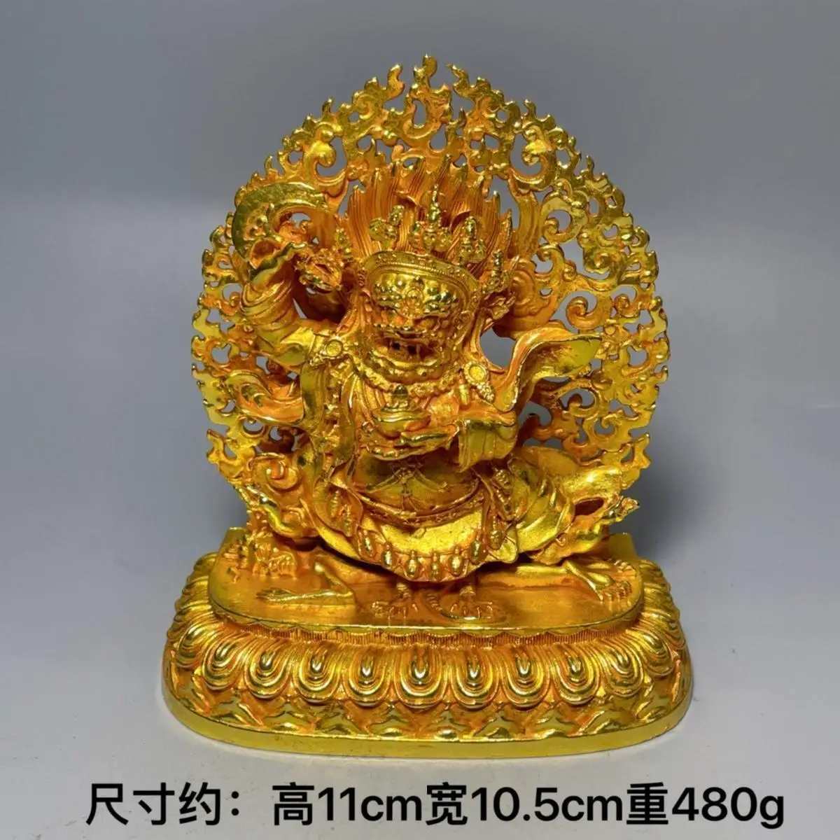 

bronze gild engraving Buddhist culture temple buddhism mahakala buddha statue