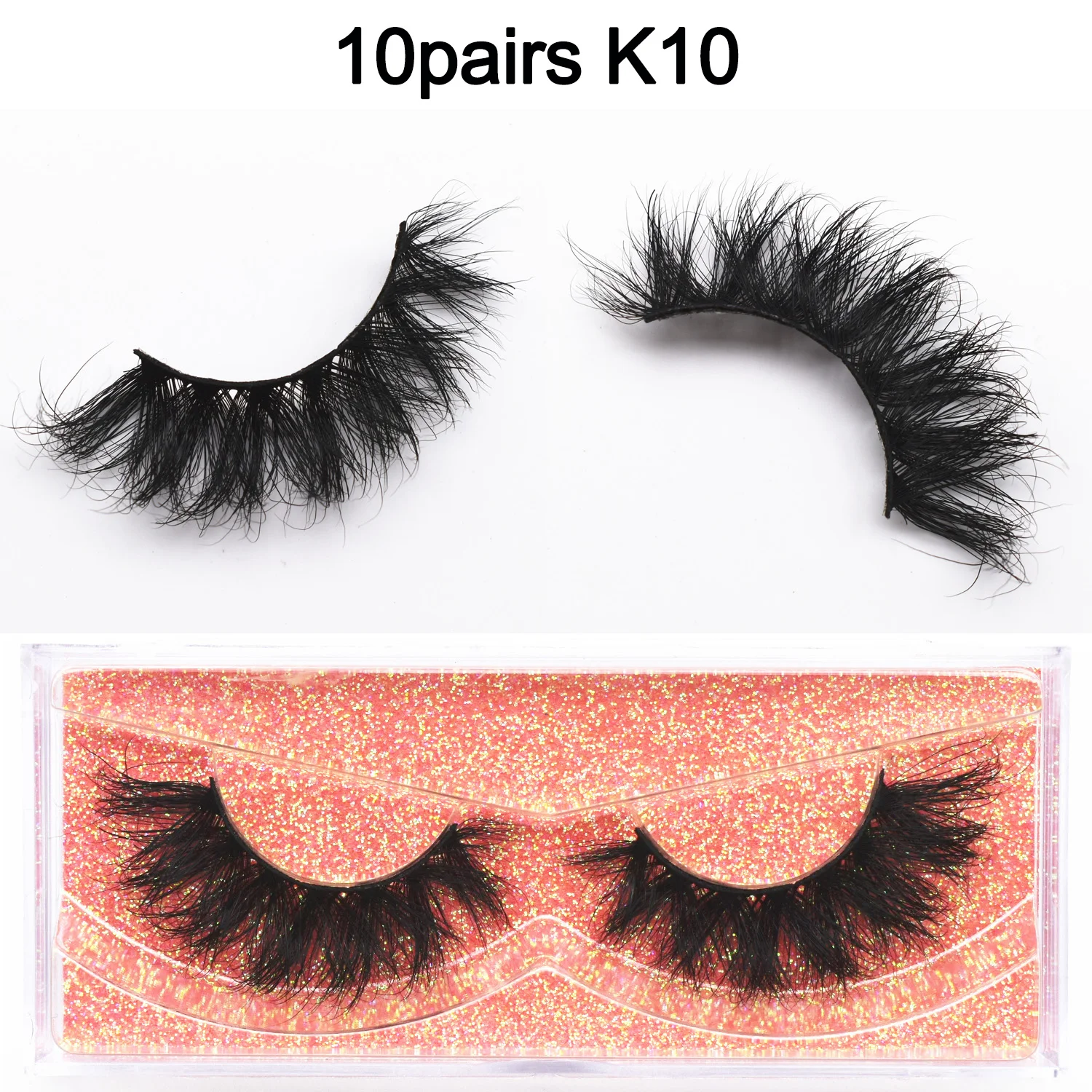 10pairs/lot Mink False Eyelashes Wispy Luxury Lashes Reusable Fluffy Fake Eyelashes 20mm Makeup Lashes 3D Mink Lashes Extension