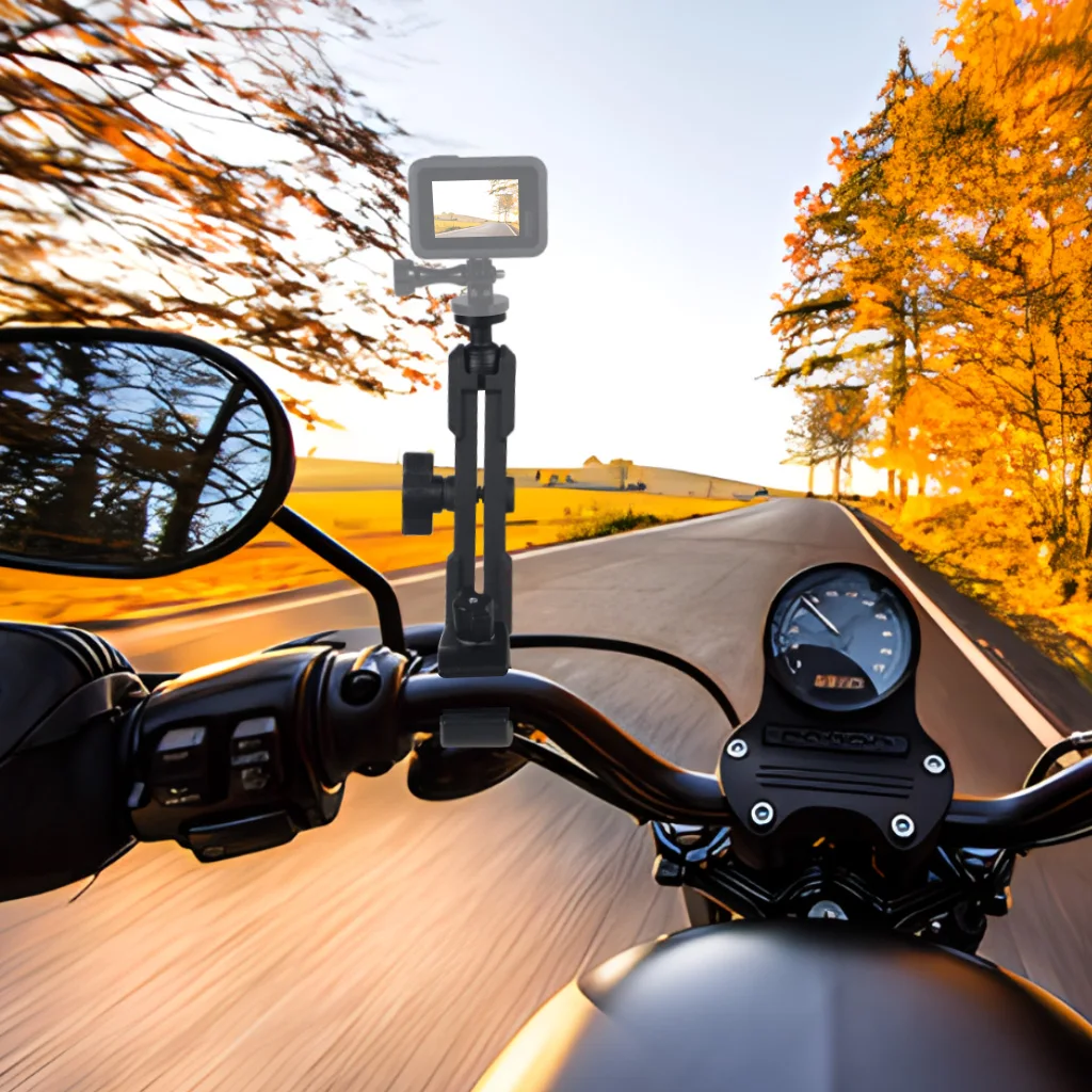 Doppel Buchse Verlängerung Arm 1-zoll Kugelkopf Basis Adapter für Ram Mount für GoPro Für Insta360 Kamera Fahrrad motorrad Halterung – Detail 21