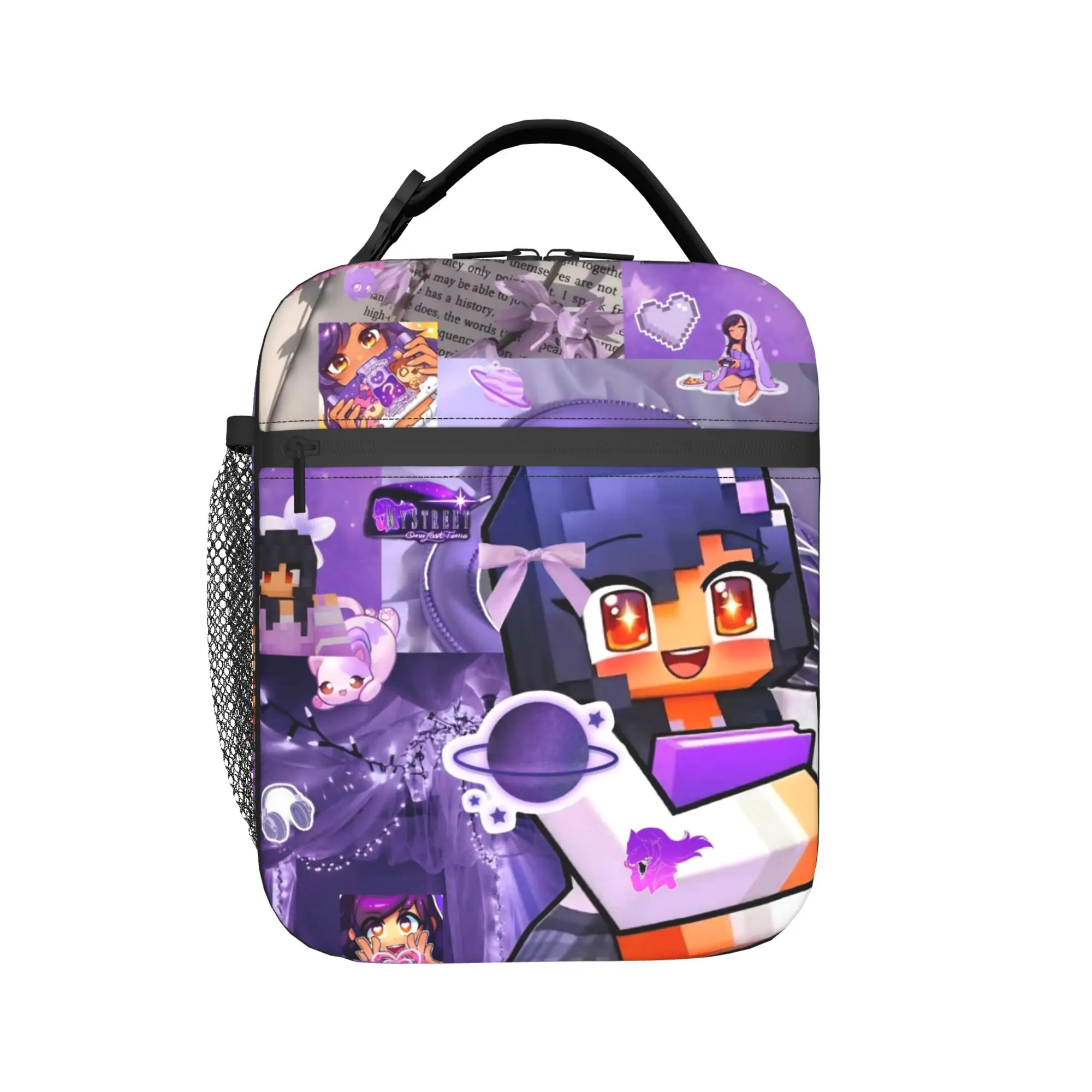 A-Aphmau Cartoon Isolierte Lunchtasche für Männer und Frauen, Lebensmitteltasche, tragbare Kühlbox, Thermo-Lunchboxen für Schule und Büro – Detail 2
