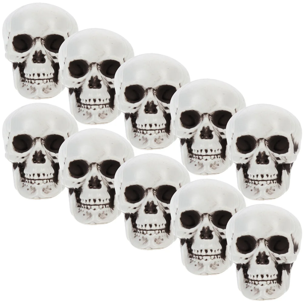 

10 Pcs Decorations Skull Props Mini Plastic Heads Skulls Simulation Artificial Ornament Halloween Scary for