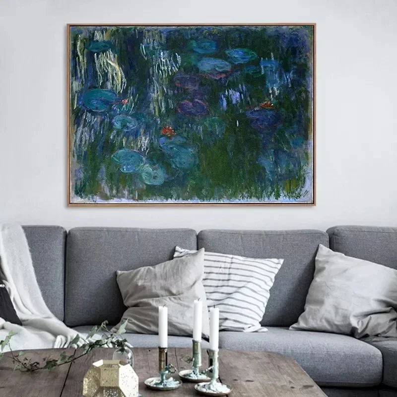 Impressionism Monet Claude Water Lilies Nympheas Poster Oil Painting Reproduction Landscape Canvas Print Wall Art Home Decor