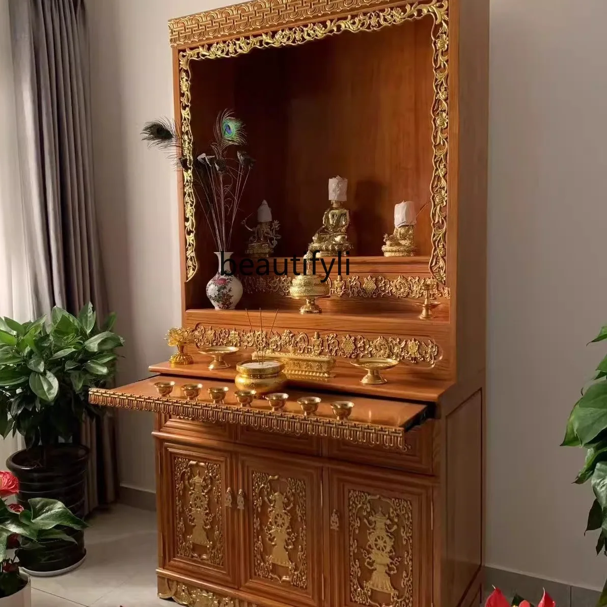 

Altar Buddha God Table Wealth God Hall Offering Table Cabinet Buddha Altar Solid Wood Offering Buddha Cabinet