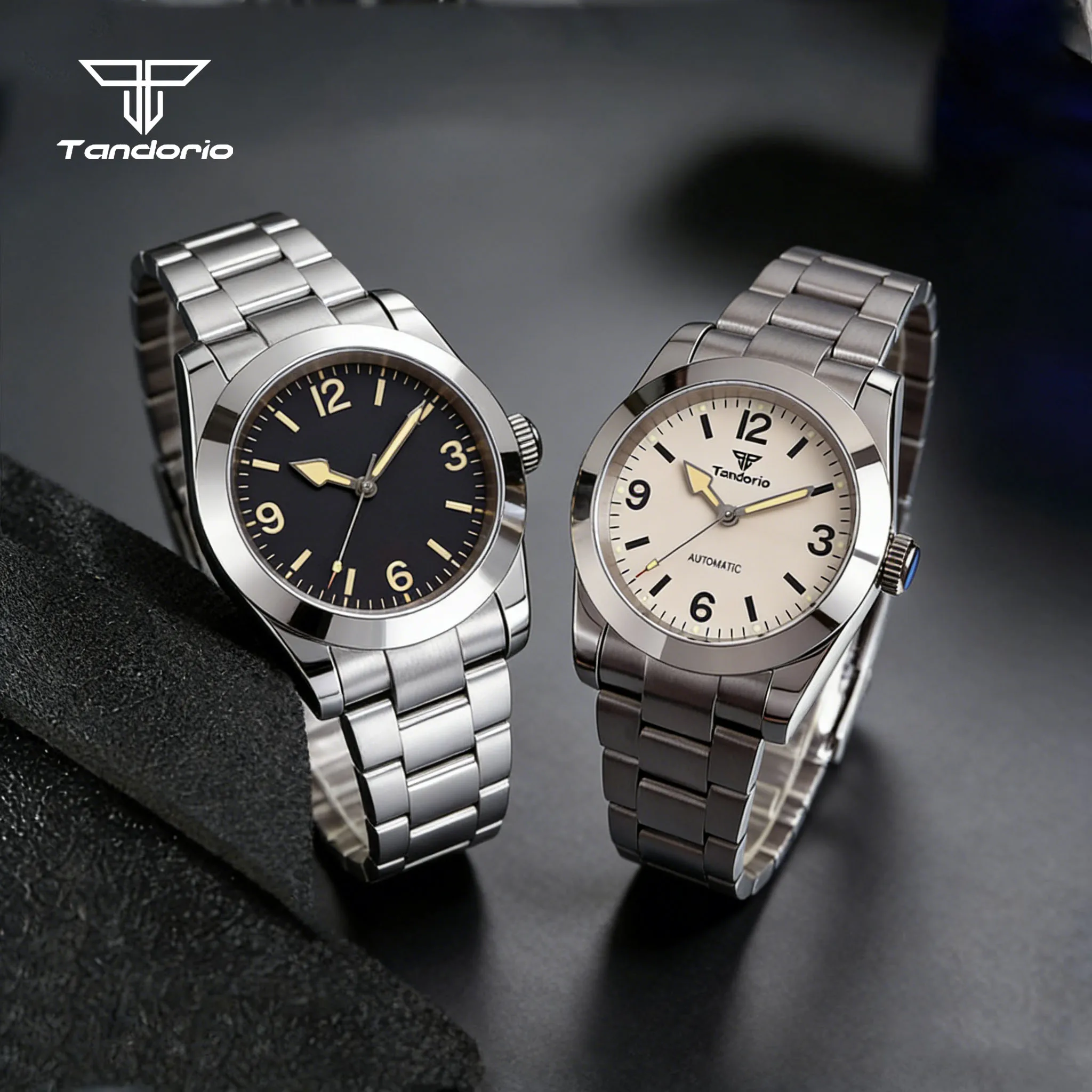Reloj de Pulsera para Hombre Tandorio, Mecánico, Automático, Estilo Explorer, 36mm/39mm, Cristal de Zafiro, Miyota8215 o PT5000, Cierre Deslizante