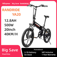 RANDRIDE YA20 Electric Bike 500W Motor 40km/h Max Speed 48V City Ebike 12.8Ah Battery 80-90 Max Range 20*1.95'' CST Tires