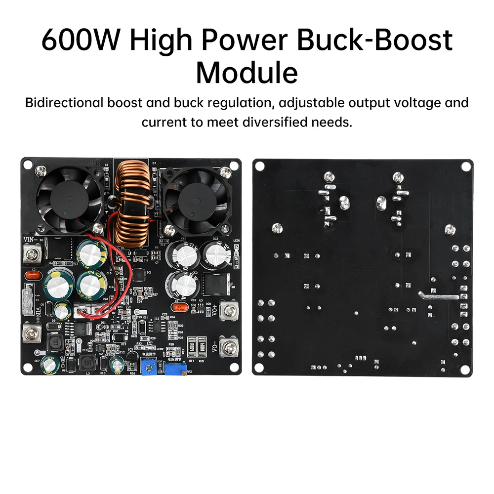 600W 700W High-power Buck Boost Module DC 7-70V 20A Dual Fan Cooling 6 MOS High Performance Synchronous Rectification