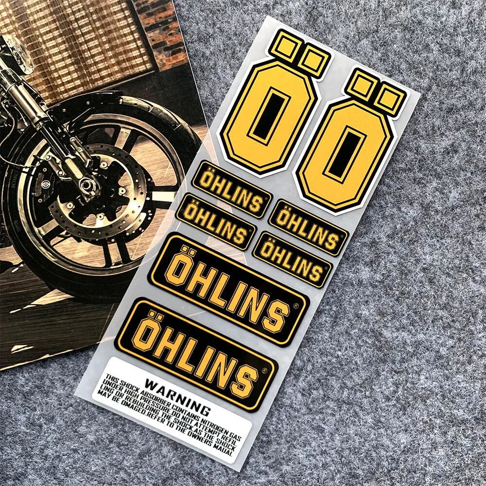 NO.L093 OHLINS Moto Sticker Accessory 3M Highly Reflective Suspension Modification decoration Motorcycle Waterproof Decal