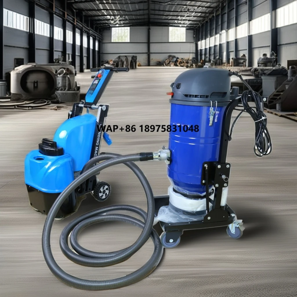 Concrete floor grinder with optional vacuum cleaner