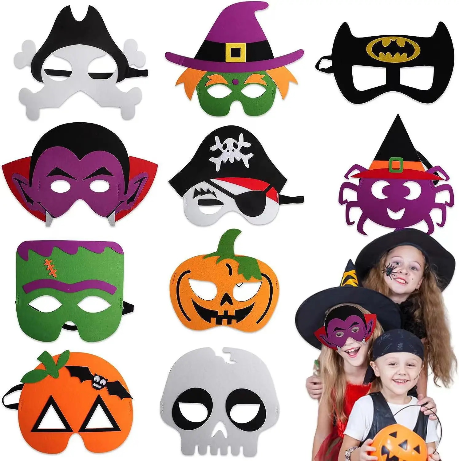 Halloween Dynia Duch DIY Maska Dzieciฤcy Festiwal Duchรณw Impreza Makijaลผ Taniec Rekwizyty Dekoracje Halloween Materiaลy Filcowa maska na oczy