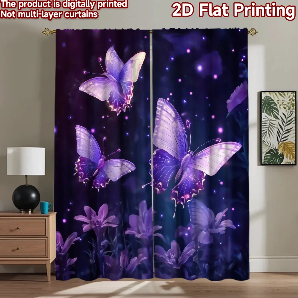 

1pc 2D flat Photography Backdrop Scene Backdrop Butterflies in Night Garden 100% Polyester Vibrant Reunion Perfect for Suitable