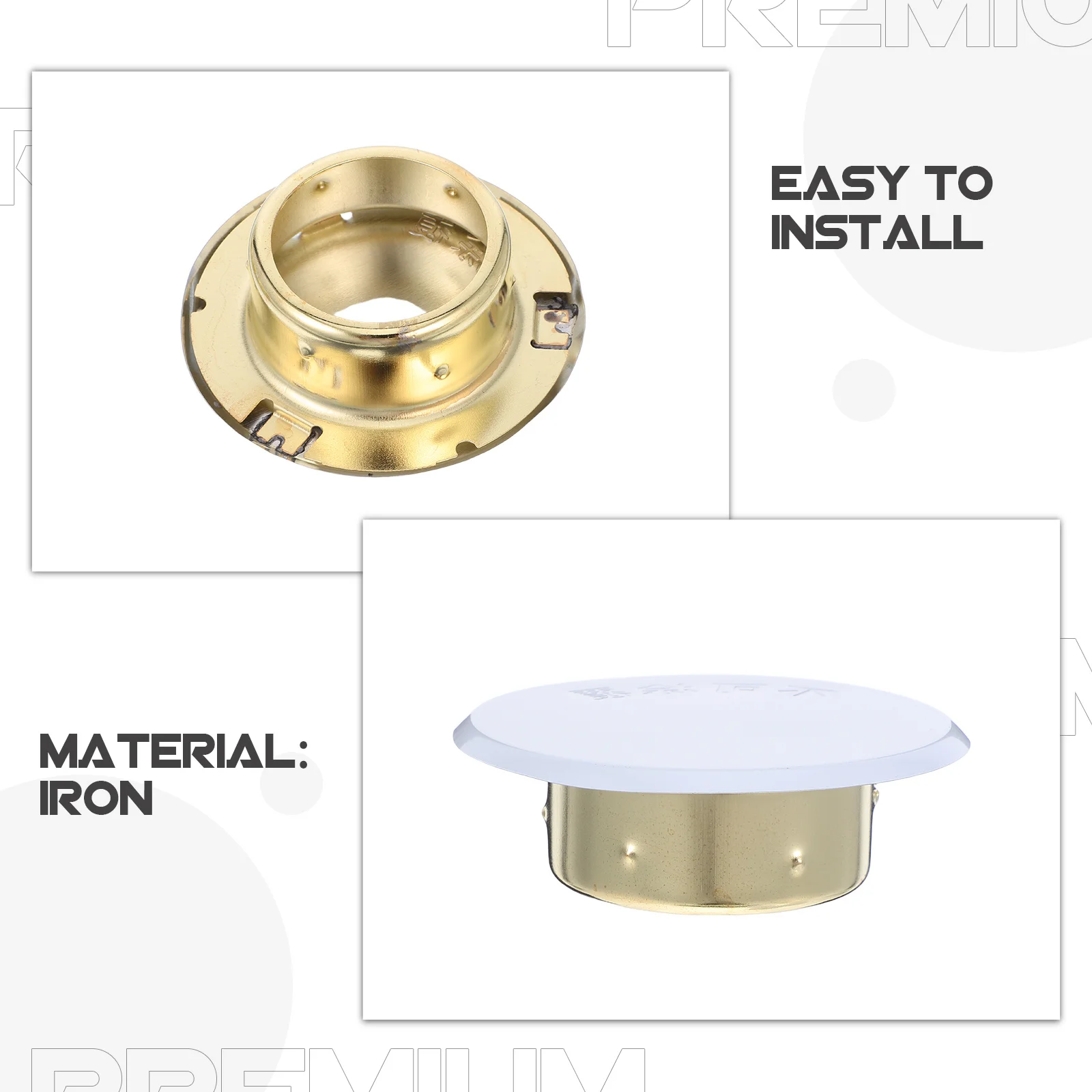 4 pçs escondido sprinkler cobre placa plana redonda fogo sprinkler capa para teto residencial comercial uso industrial ferro