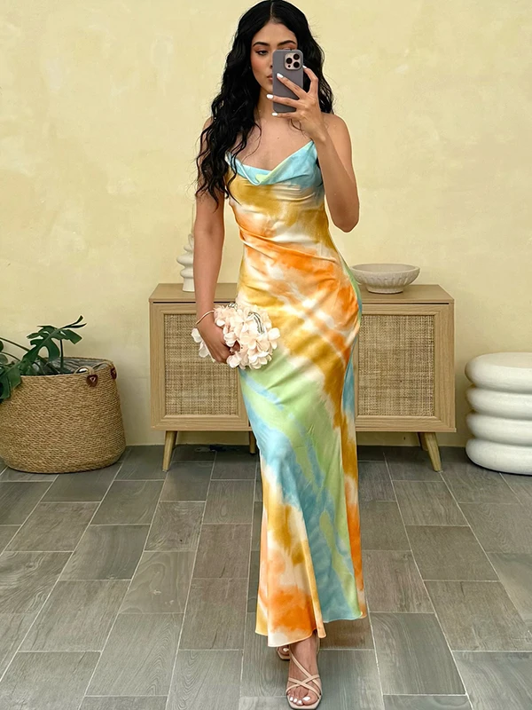 Elegant Sisjuly Women's Dress Rendered in Vibrant Colors Strapless Slim Fit Midi Gown Perfect for Summer Season Print Design