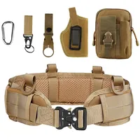 Military Tactical Adjustable Belt Outdoor Work Men Molle Battle Belt Army Combat CS Airsoft Hunting Paintball Padded Waist Belts