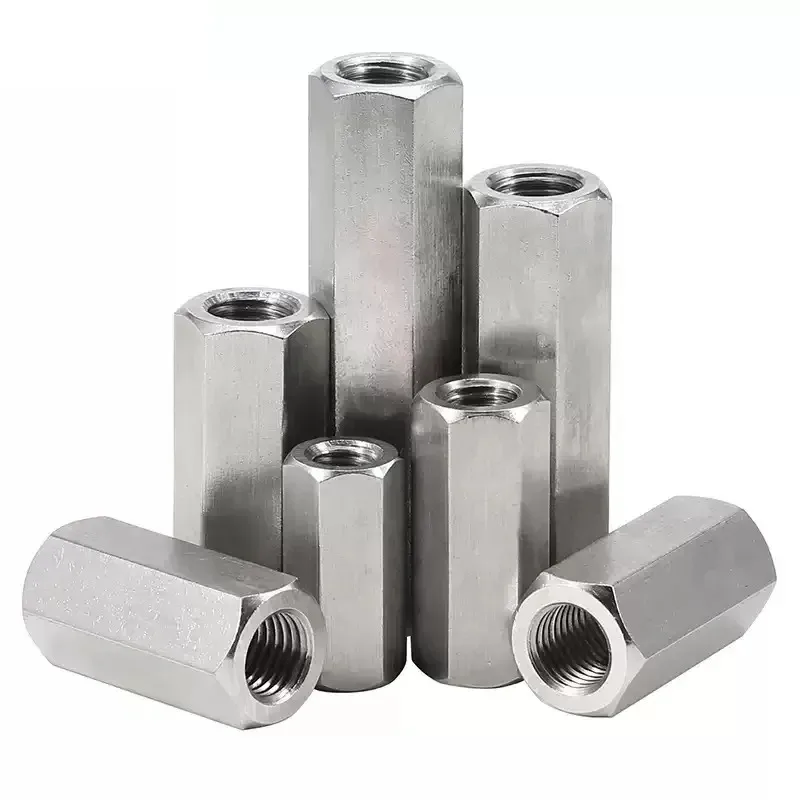 M3~m12 304 Stainless Steel Left And Right Thread Hexagon Lengthened Rod Connector Joint Sleeve Tubular Coupling Nut Screw Rod
