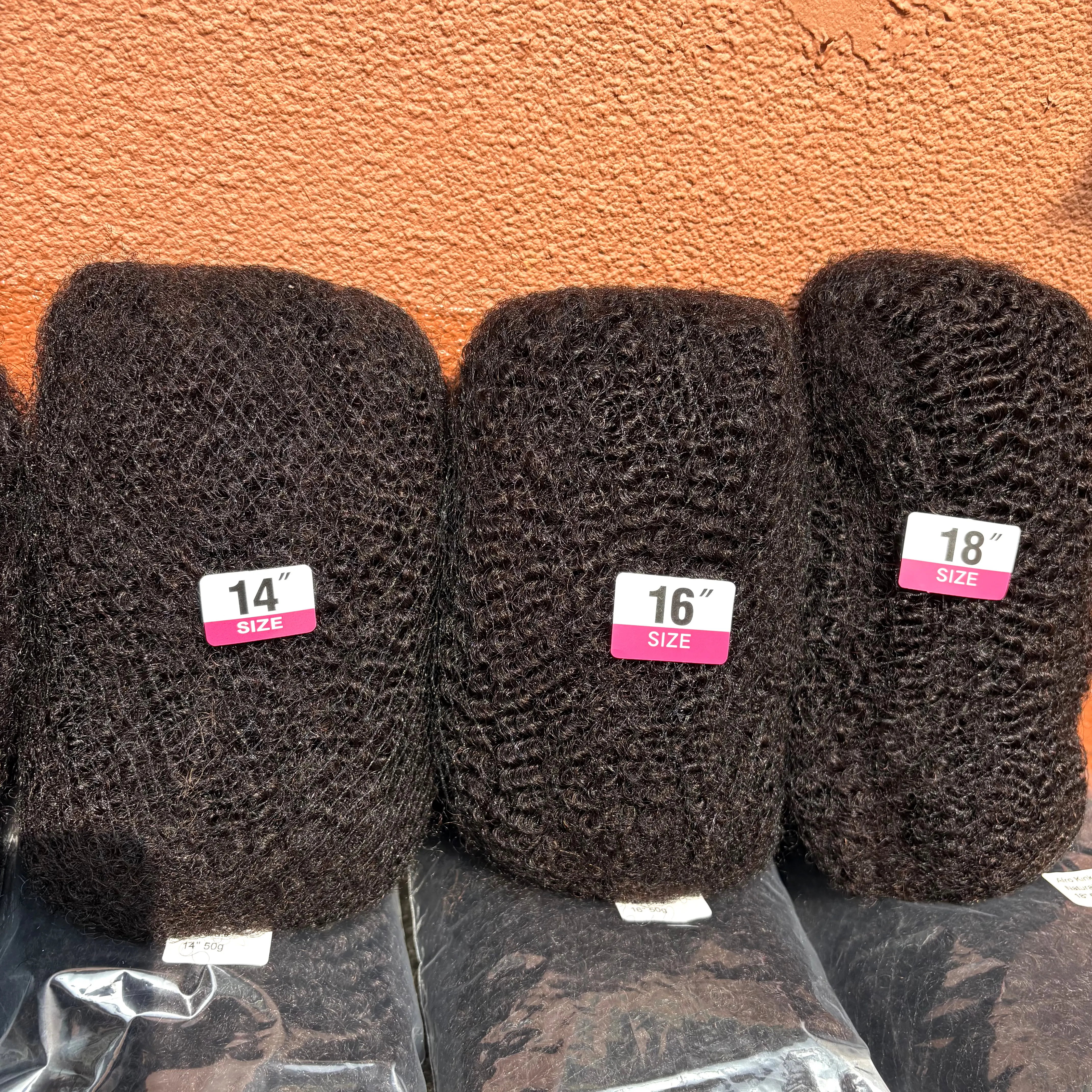 4C Afro Kinky Bulk Human Hair Extensions 10-18Inch No Weft 30/50g 1Pack Peruvian Remy Bulk for Locs Micro Twist Braiding Hair