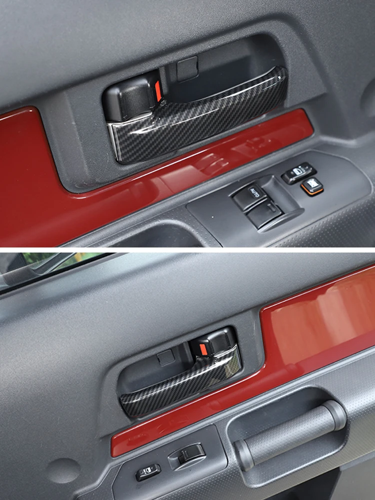 For Toyota FJ Cruiser 2007 2008 2009 2010 - 2021 Carbon Fiber Pattern Car Accessories Interior Door Handle Pull Grab Cover Trim