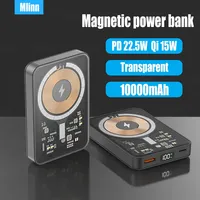 10000mAh Cyber Transparent Magnetic Wireless Power Bank Portable External Spare Battery for MagSafe Charging iPhone 12 13 14 15