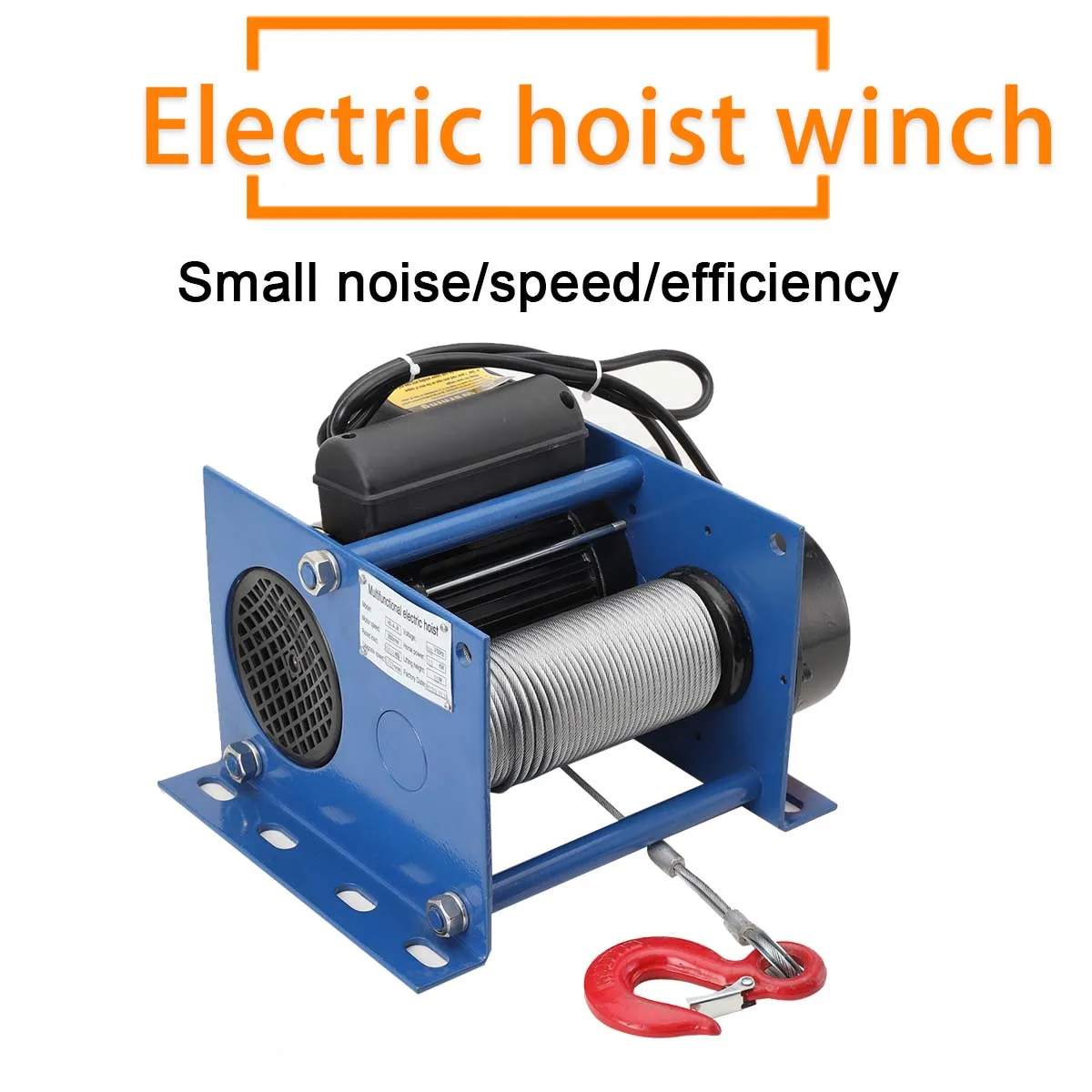 ونش كهربائي 110 فولت 200-400 كجم رافعة كهربائية 30 متر سلك فولاذي حبل زجاج أمامي لف محرك مصعد رافعة بناء منزلية