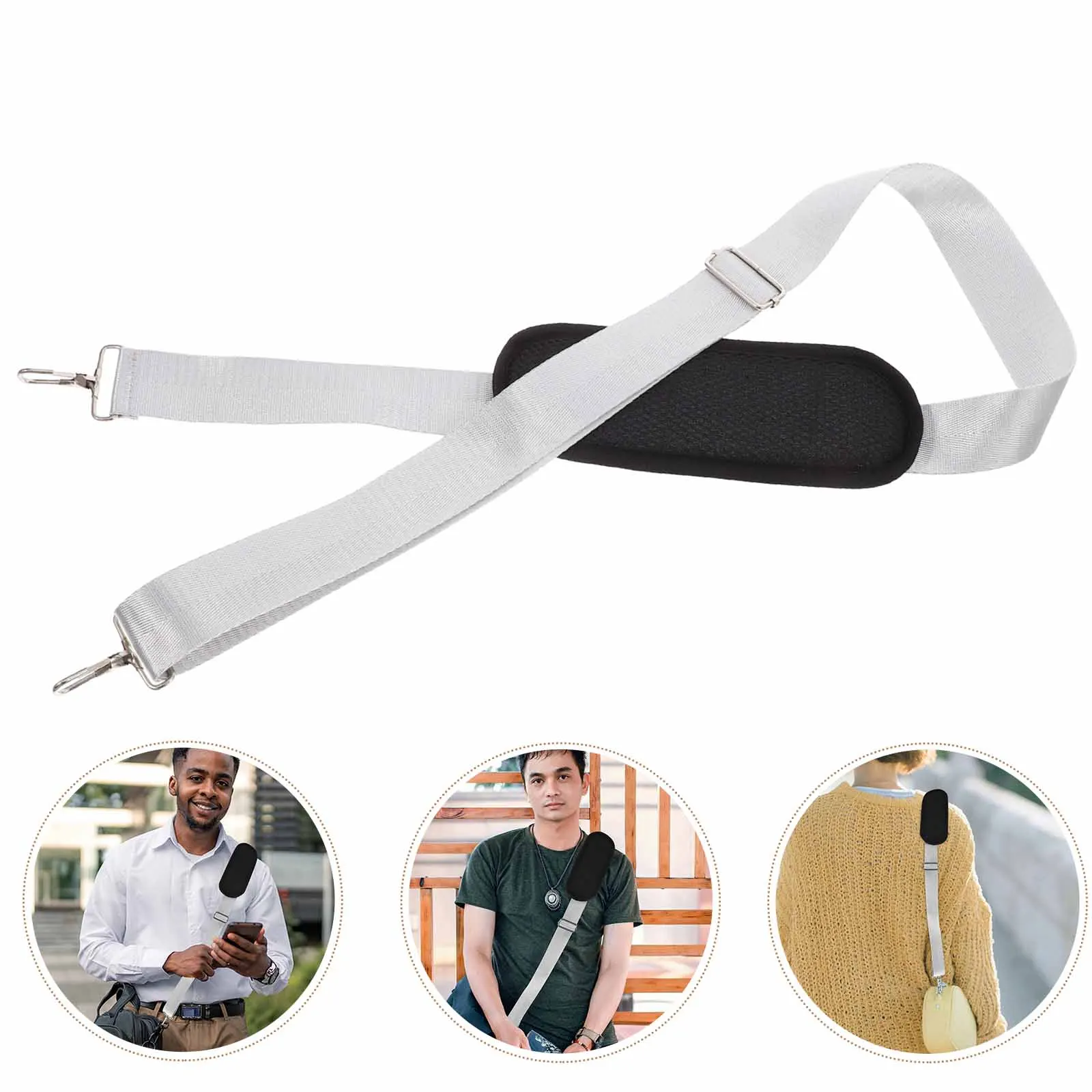 

Adjustable Shoulder Strap 58.9 Inch Wide Soft Non-Slip Padded Crossbody Tool Bag Strap Replacement For Laptop Messenger Bags