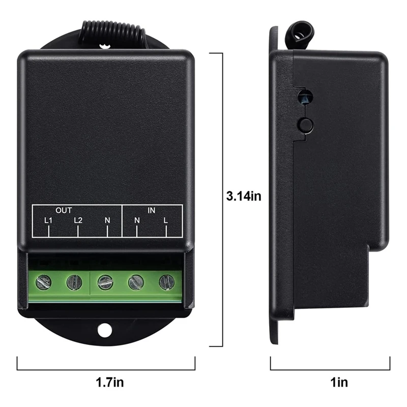 2X Dual Wireless Remote Control Switch, AC100-240V 10A Relay Radio Frequency Switch Home Instruments,Water Pump,Lighting
